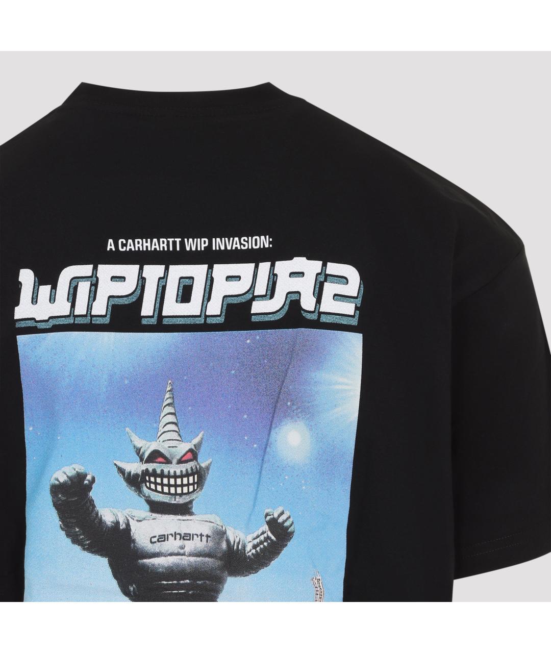 CARHARTT WIP Черная хлопковая футболка, фото 4