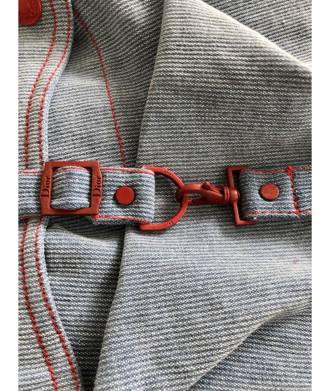 CHRISTIAN DIOR Голубые хлопковые прямые джинсы, фото 2