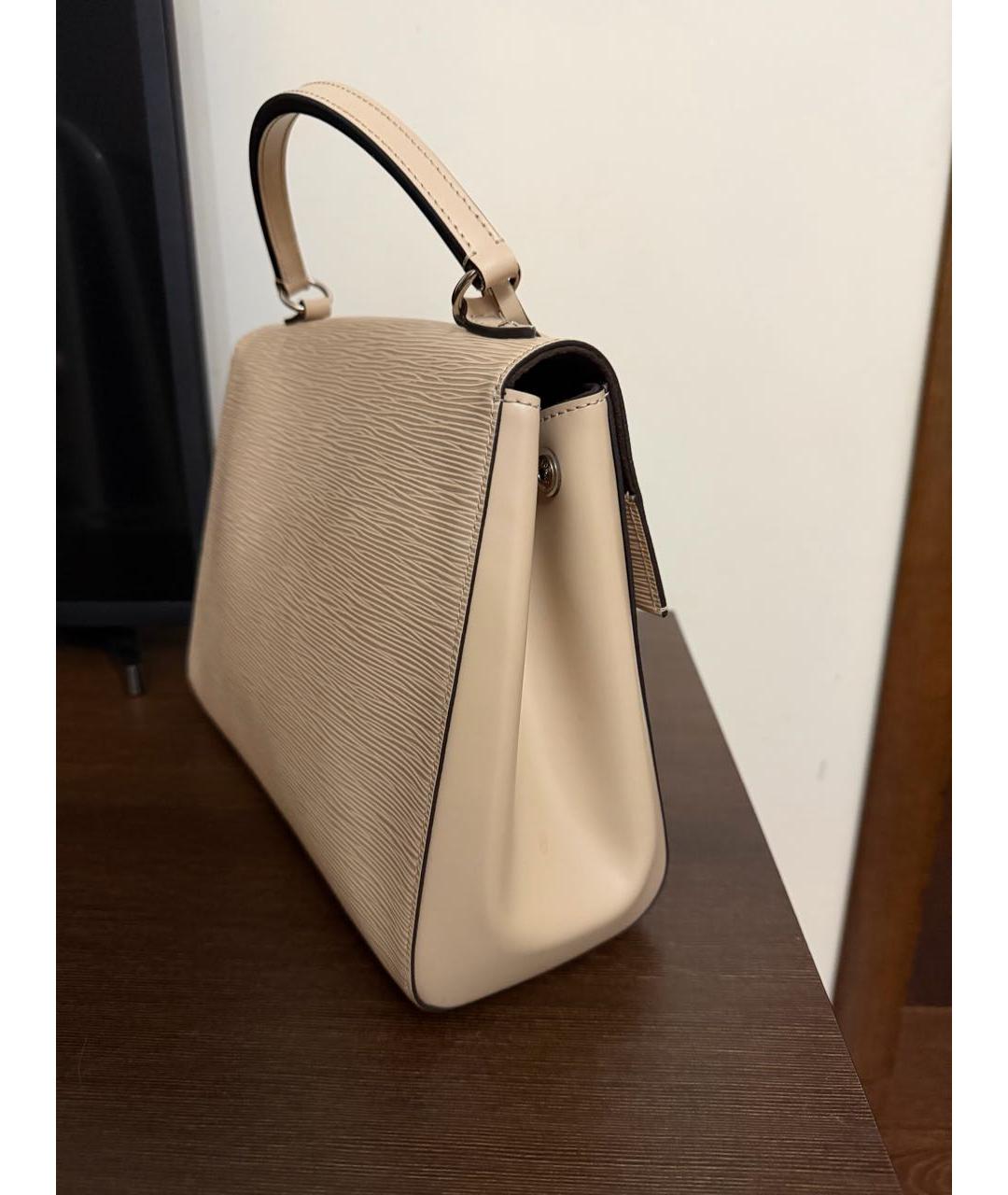 LOUIS VUITTON Бежевая кожаная сумка с короткими ручками, фото 5