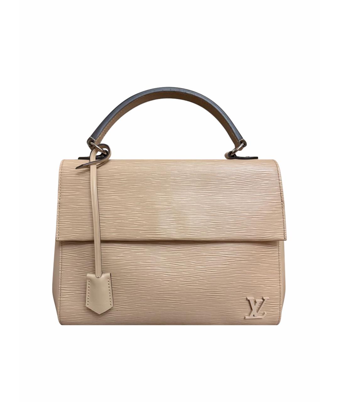 LOUIS VUITTON Бежевая кожаная сумка с короткими ручками, фото 1