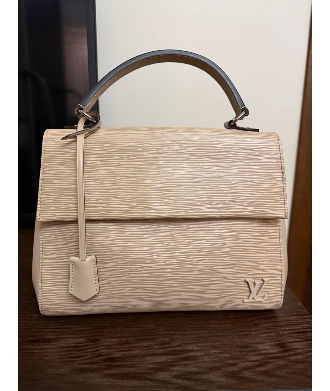 LOUIS VUITTON Бежевая кожаная сумка с короткими ручками, фото 8