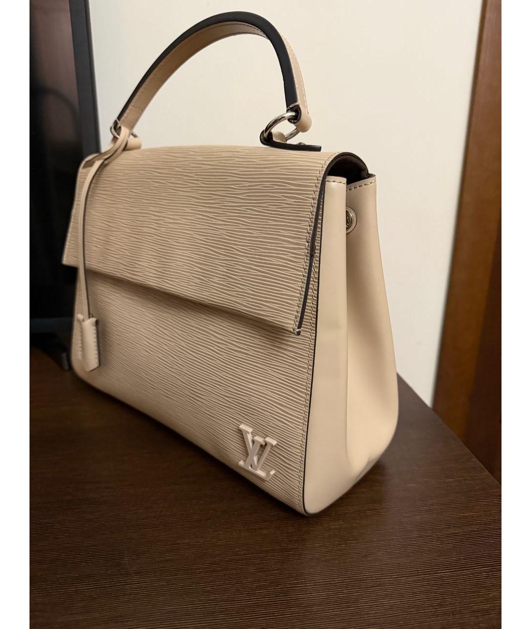 LOUIS VUITTON Бежевая кожаная сумка с короткими ручками, фото 2