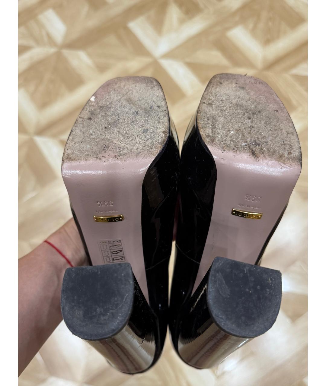 GUCCI Черные туфли из лакированной кожи, фото 5