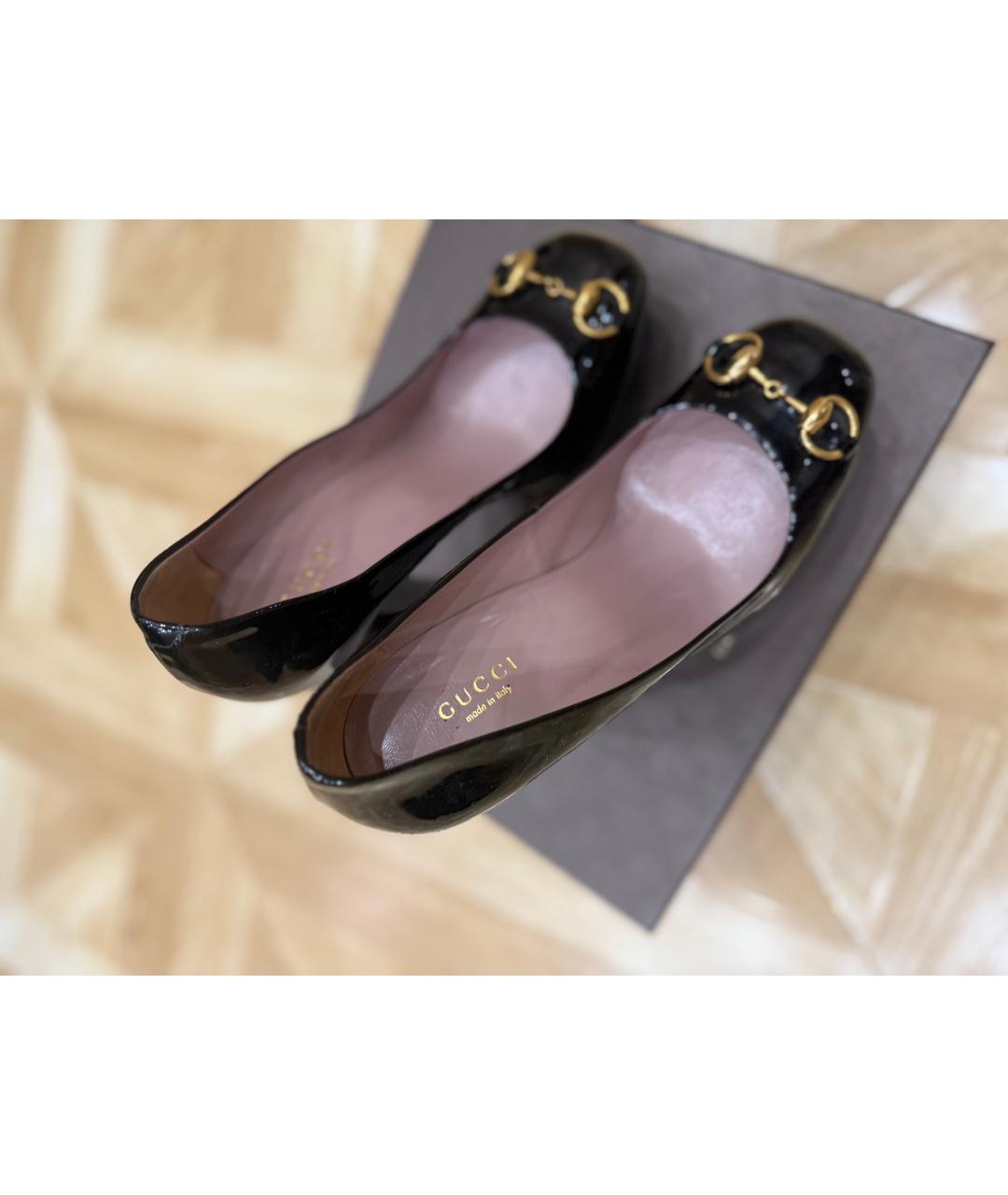 GUCCI Черные туфли из лакированной кожи, фото 3