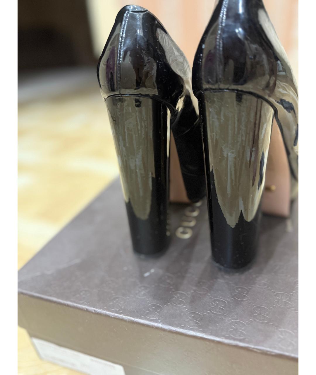GUCCI Черные туфли из лакированной кожи, фото 4