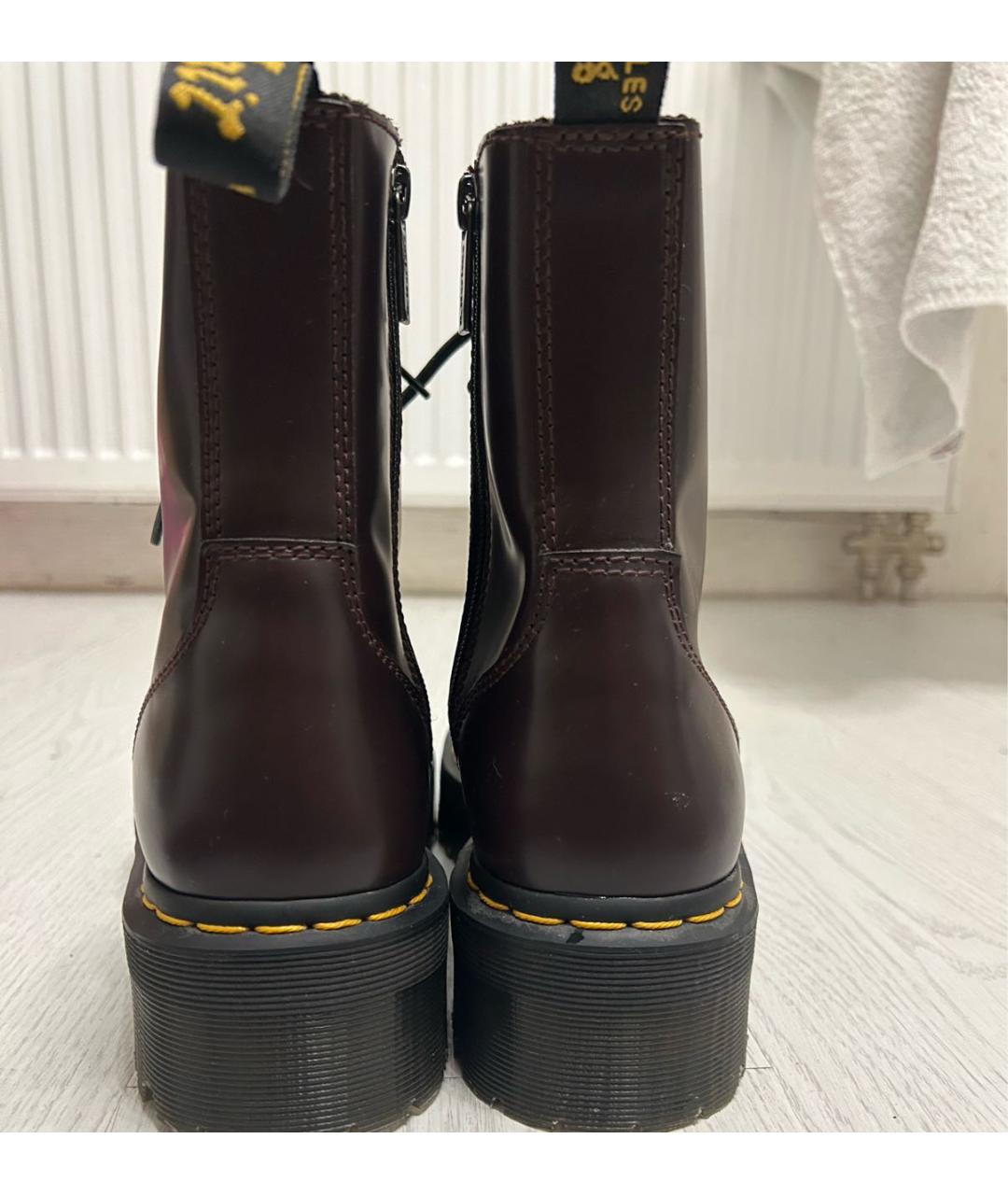 DR. MARTENS Бордовые кожаные ботинки, фото 4
