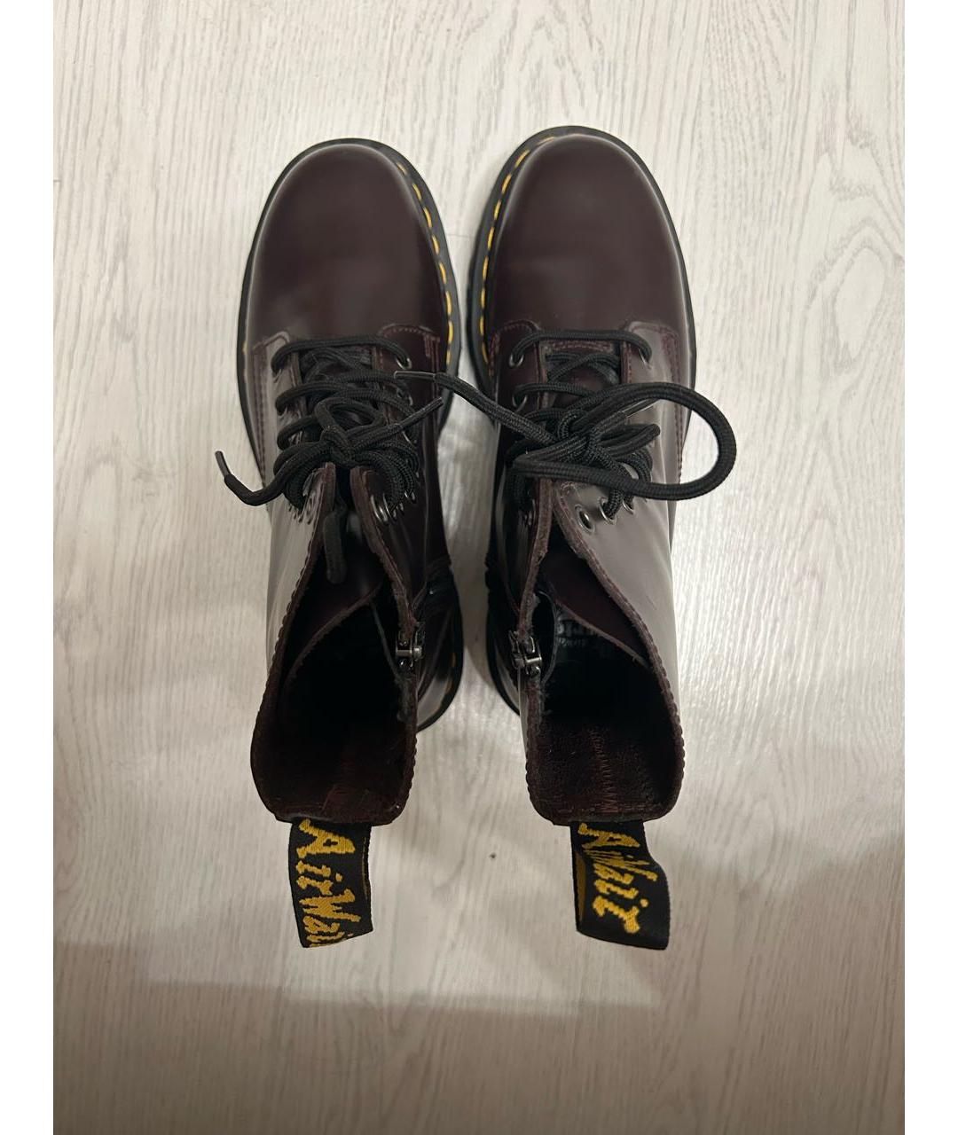 DR. MARTENS Бордовые кожаные ботинки, фото 3