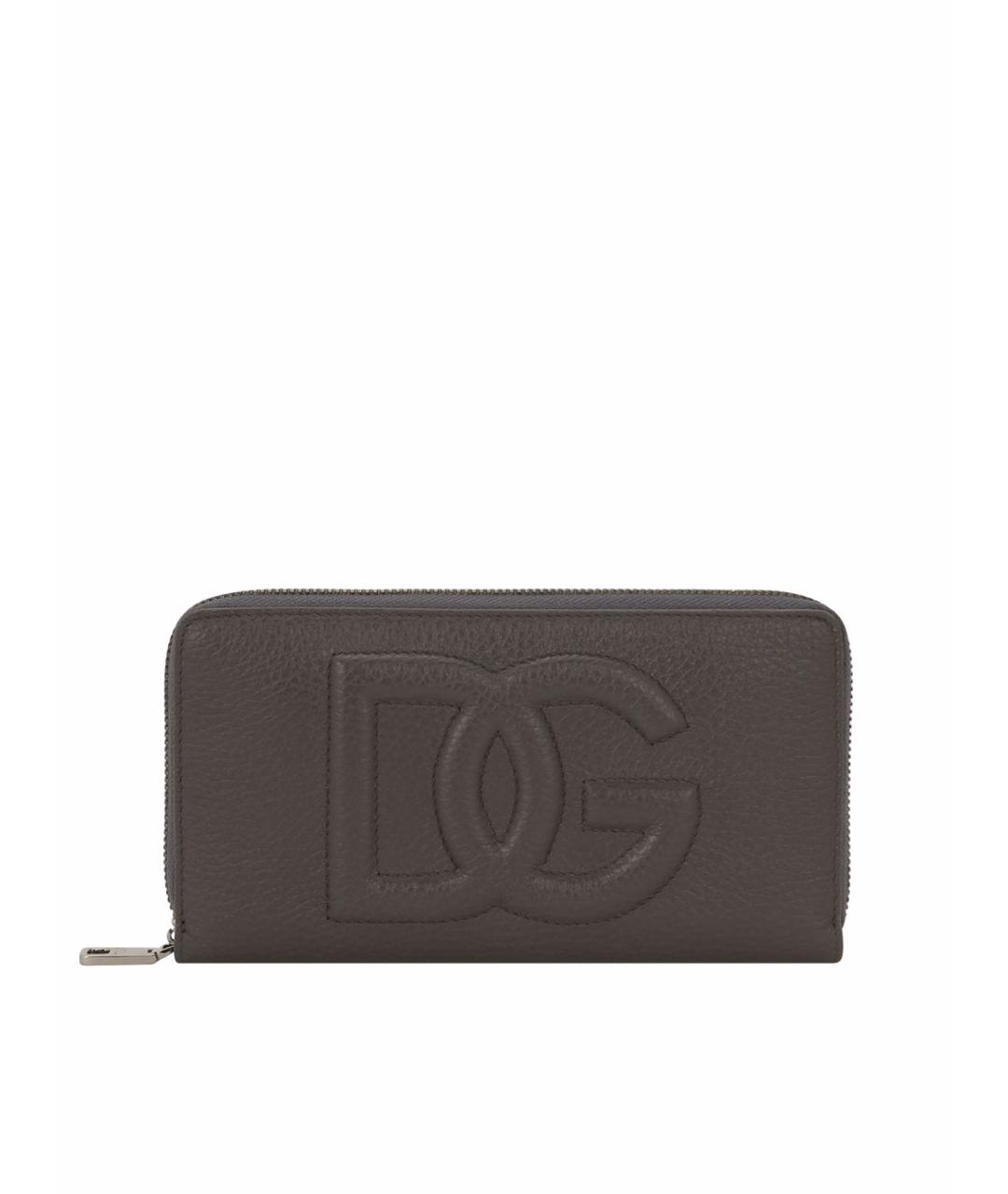DOLCE&GABBANA Серый кожаный кошелек, фото 1