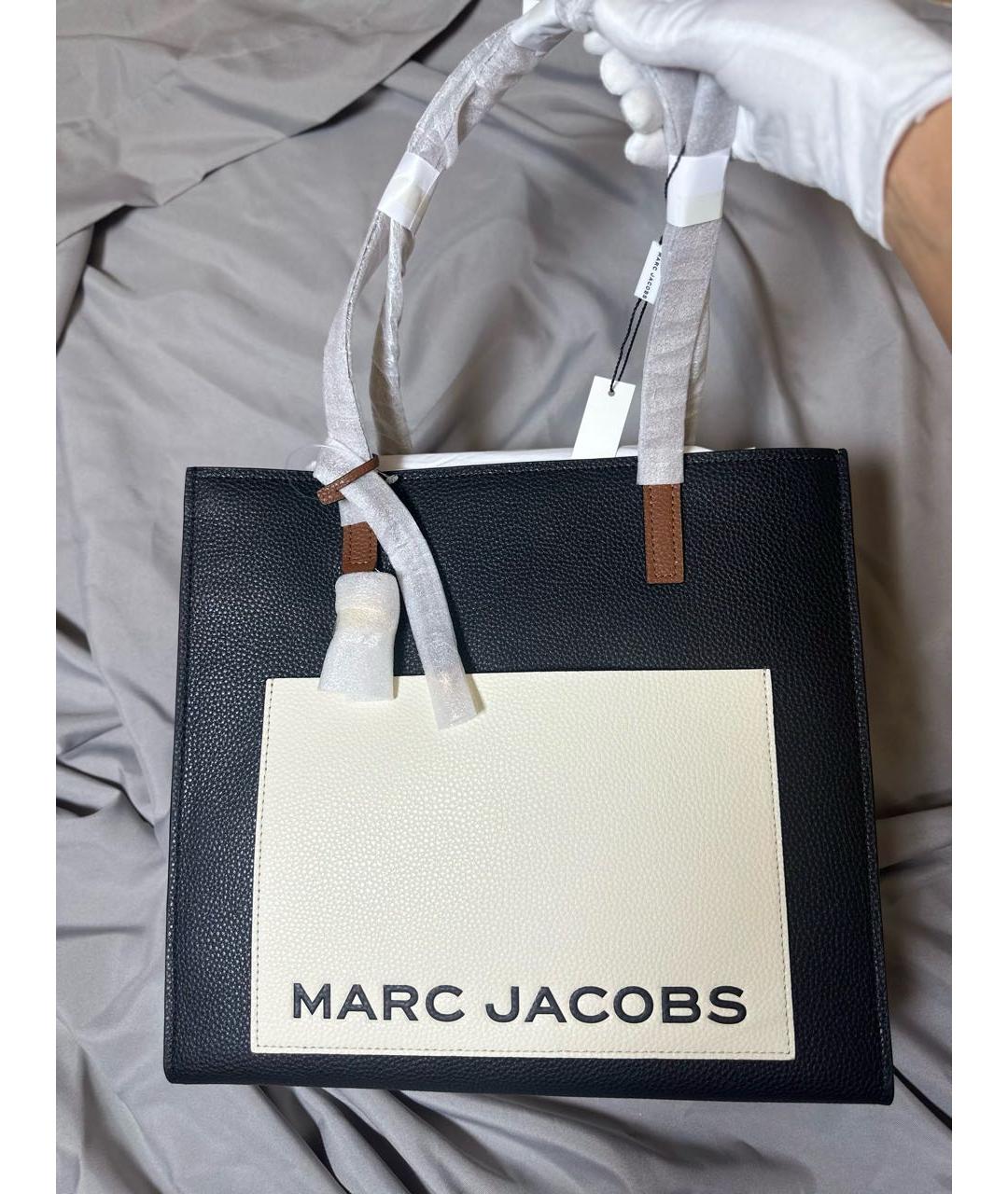 MARC JACOBS Черная кожаная сумка тоут, фото 5