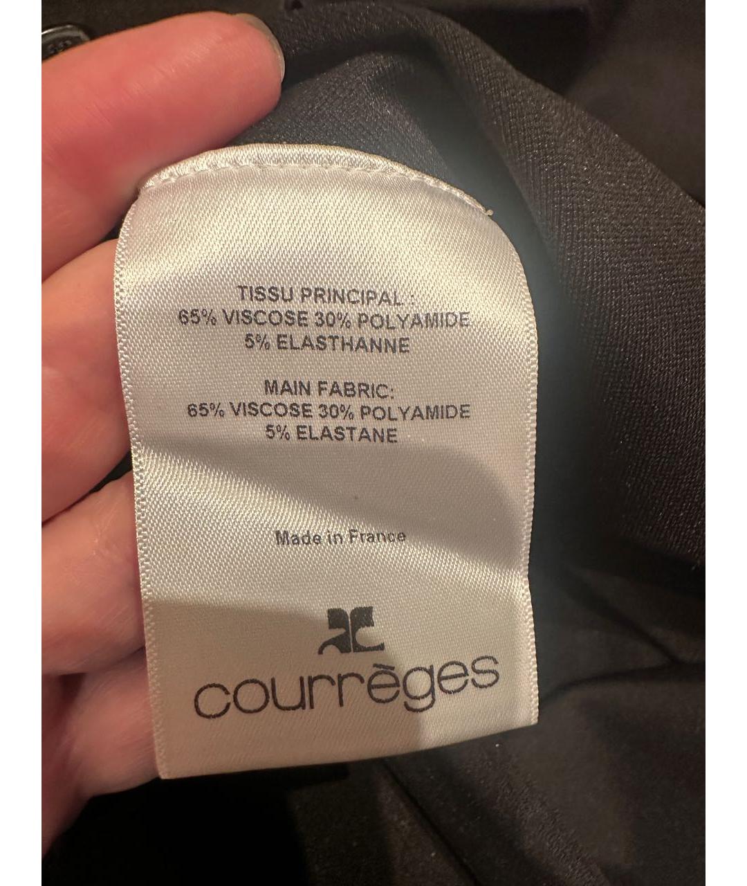 COURREGES Черная вискозная блузы, фото 5
