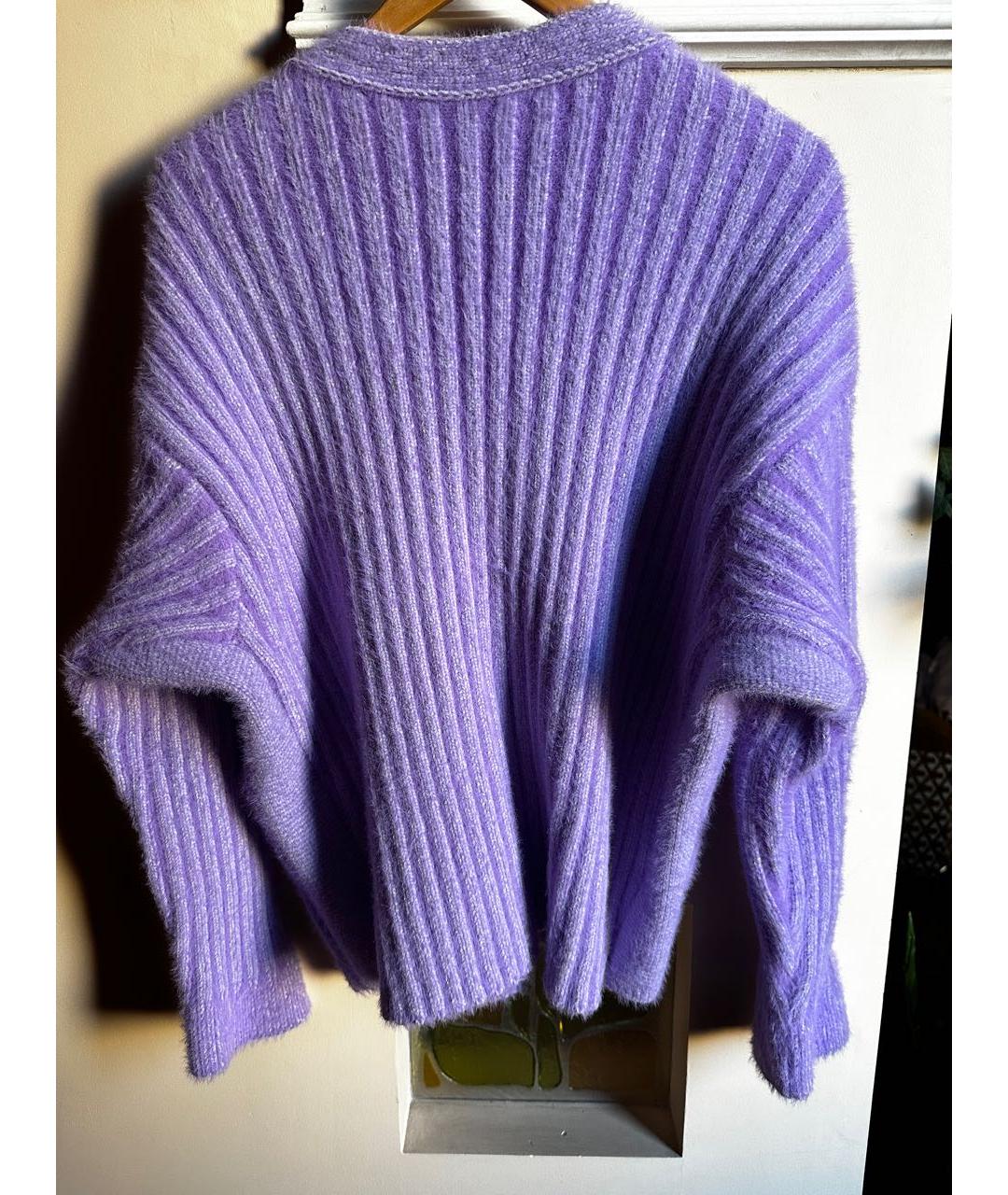JACQUEMUS Фиолетовый шерстяной кардиган, фото 2