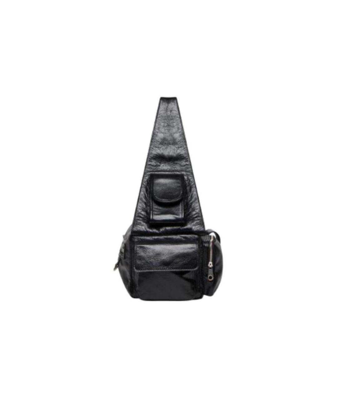 BALENCIAGA Черная кожаная сумка на плечо, фото 4