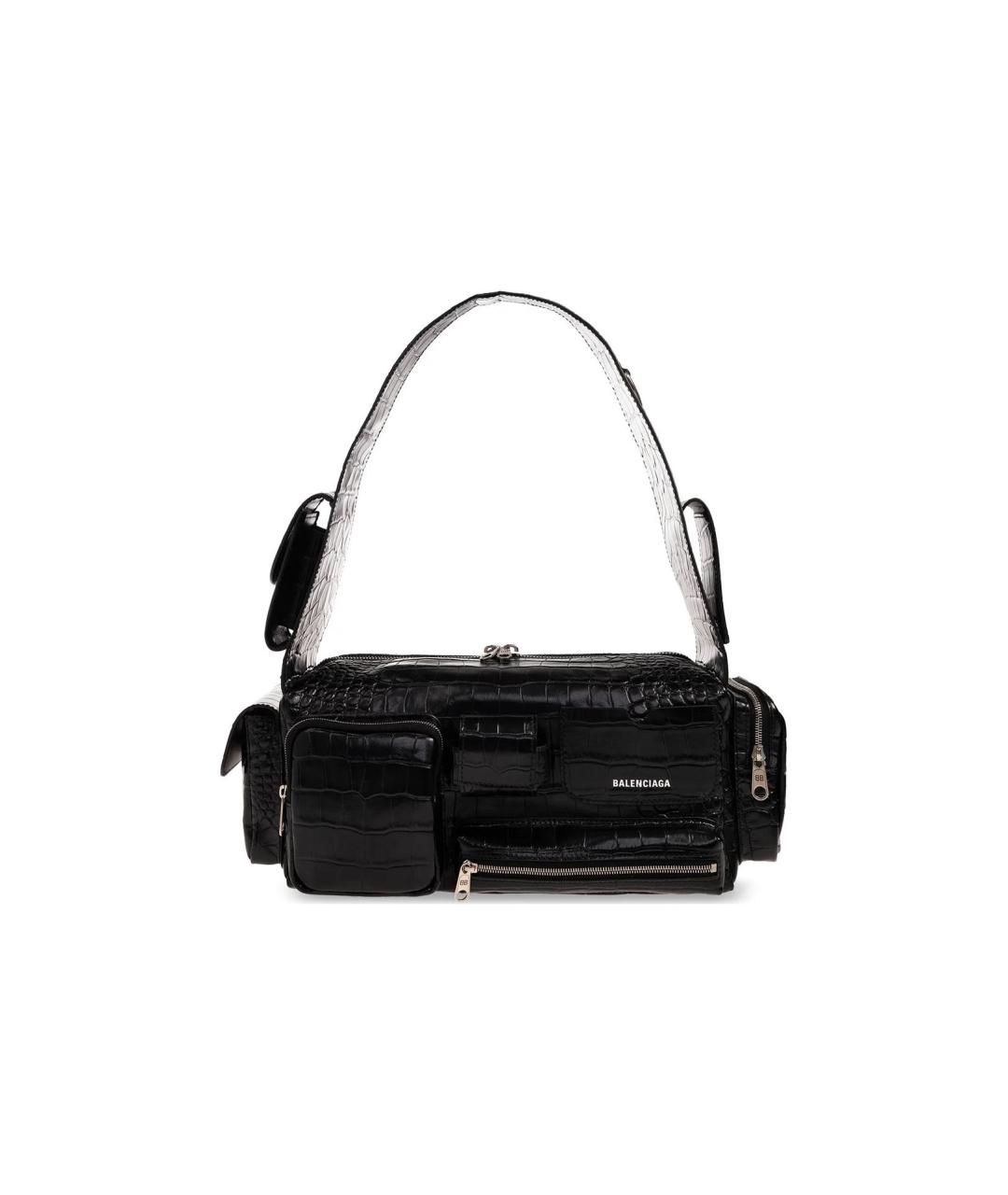 BALENCIAGA Черная кожаная сумка на плечо, фото 6