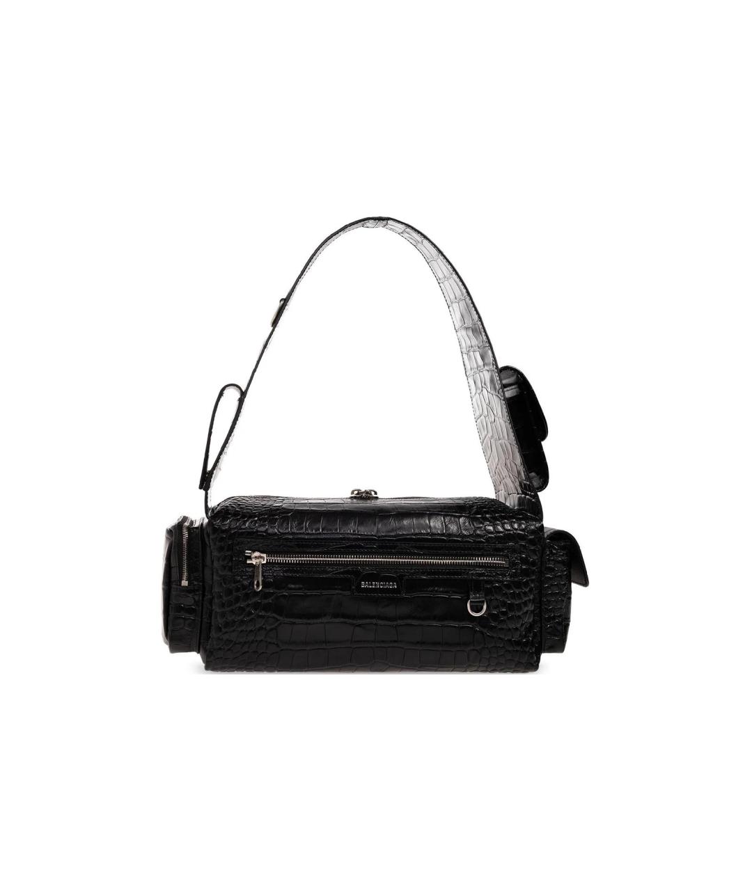 BALENCIAGA Черная кожаная сумка на плечо, фото 3