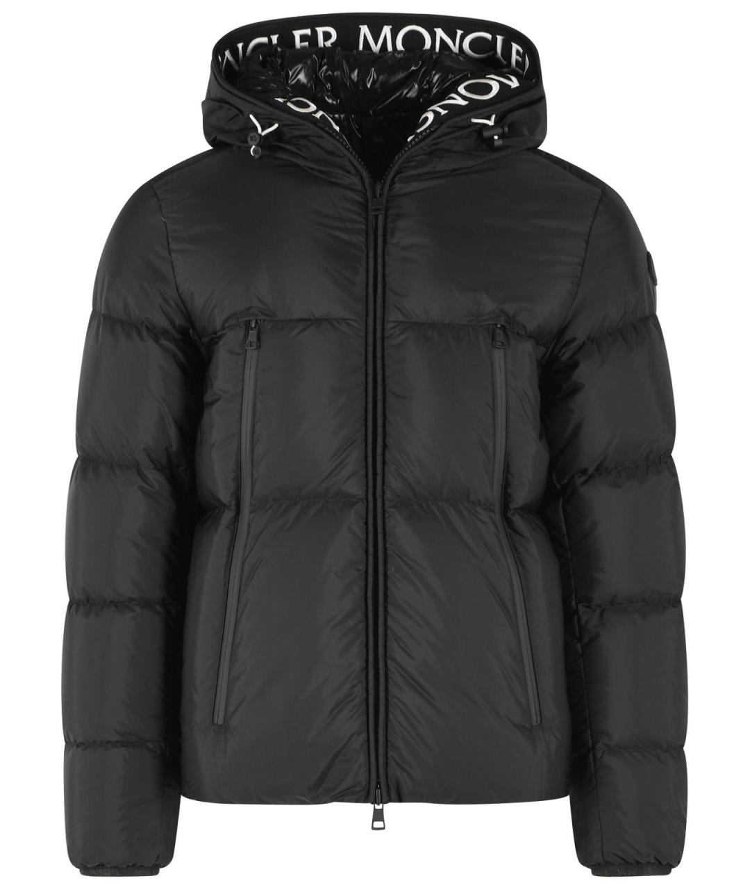 MONCLER Черный полиамидовый пуховик, фото 1