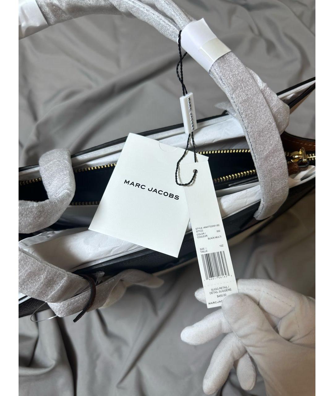 MARC JACOBS Черная кожаная сумка тоут, фото 7