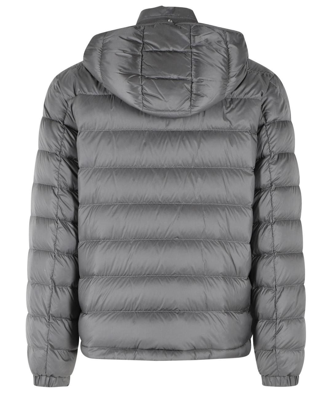 MONCLER Серый полиамидовый пуховик, фото 3
