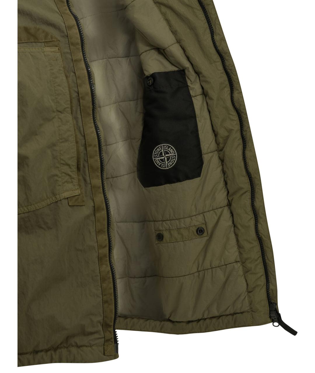 STONE ISLAND Зеленая полиамидовая куртка, фото 4