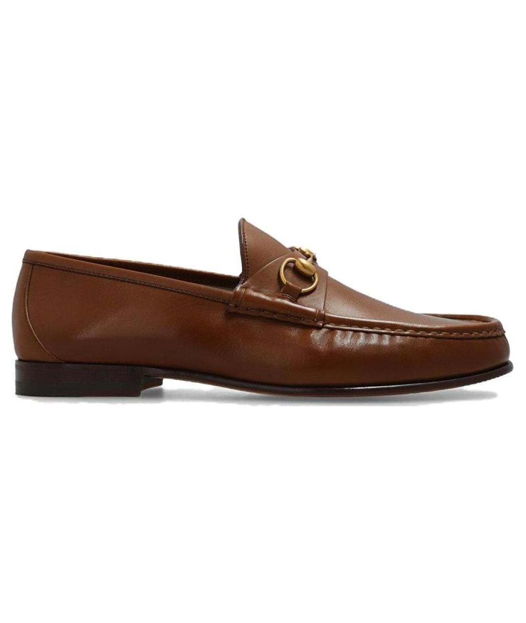 GUCCI Коричневые кожаные лоферы, фото 7