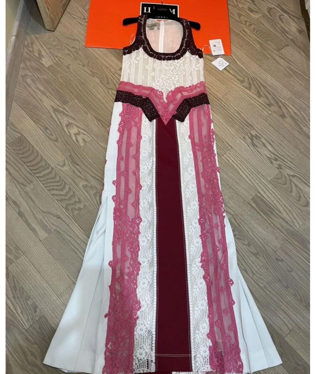 VALENTINO Бордовое шелковое вечернее платье, фото 9