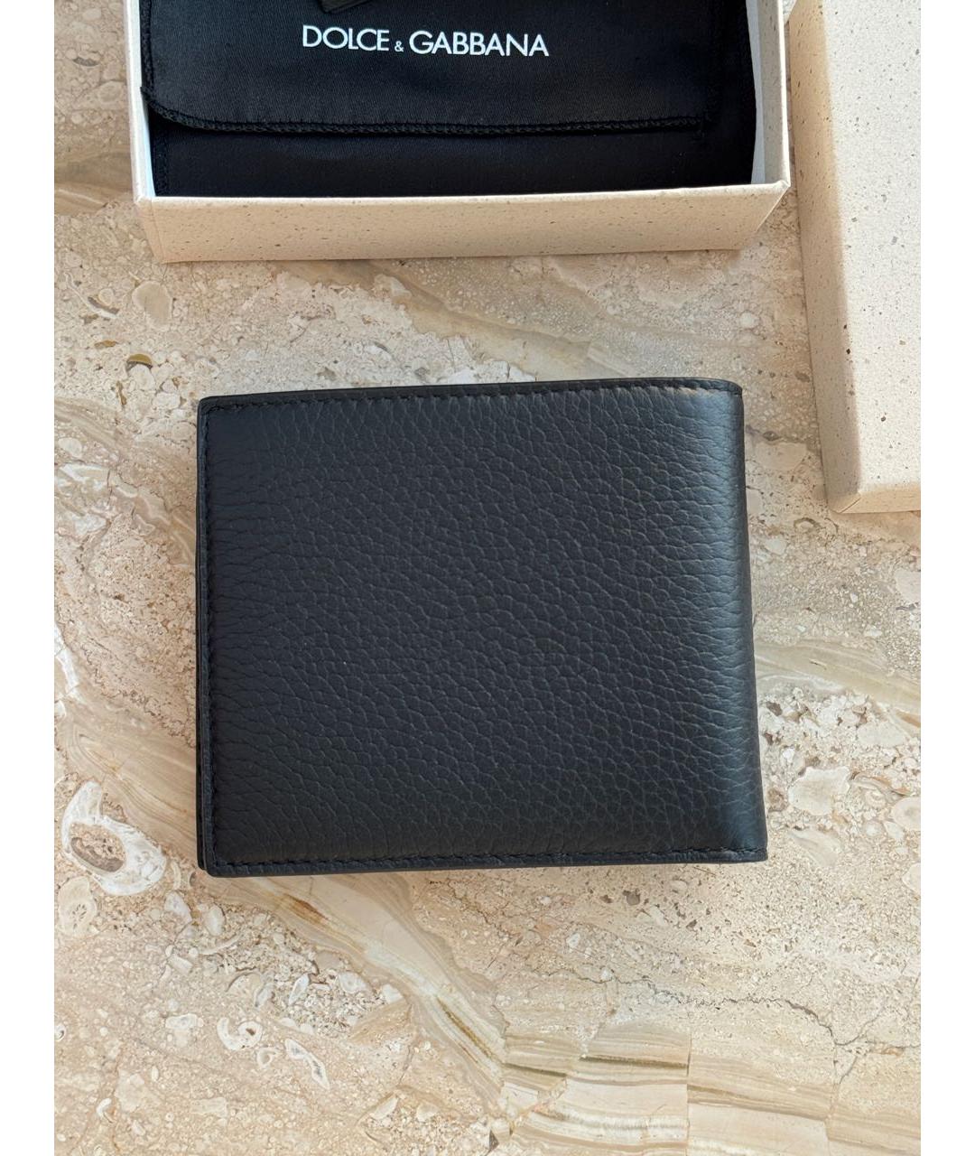 DOLCE&GABBANA Черный кожаный кошелек, фото 5