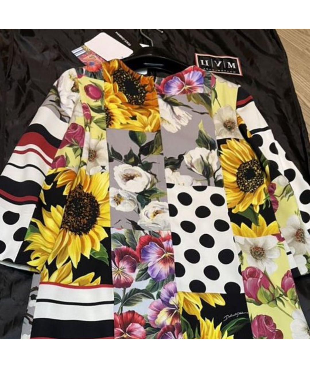 DOLCE&GABBANA Мульти шелковое коктейльное платье, фото 3