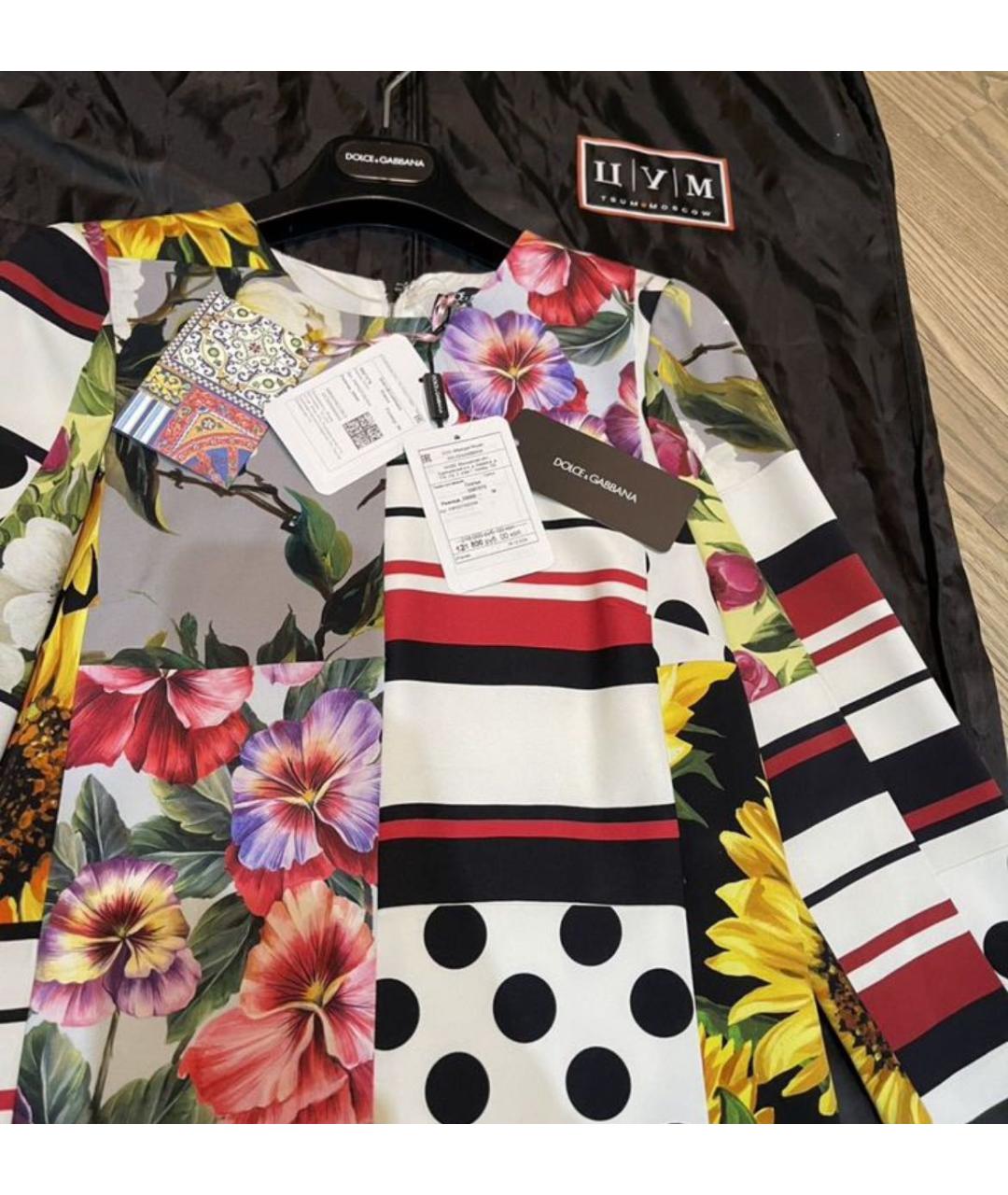 DOLCE&GABBANA Мульти шелковое коктейльное платье, фото 4