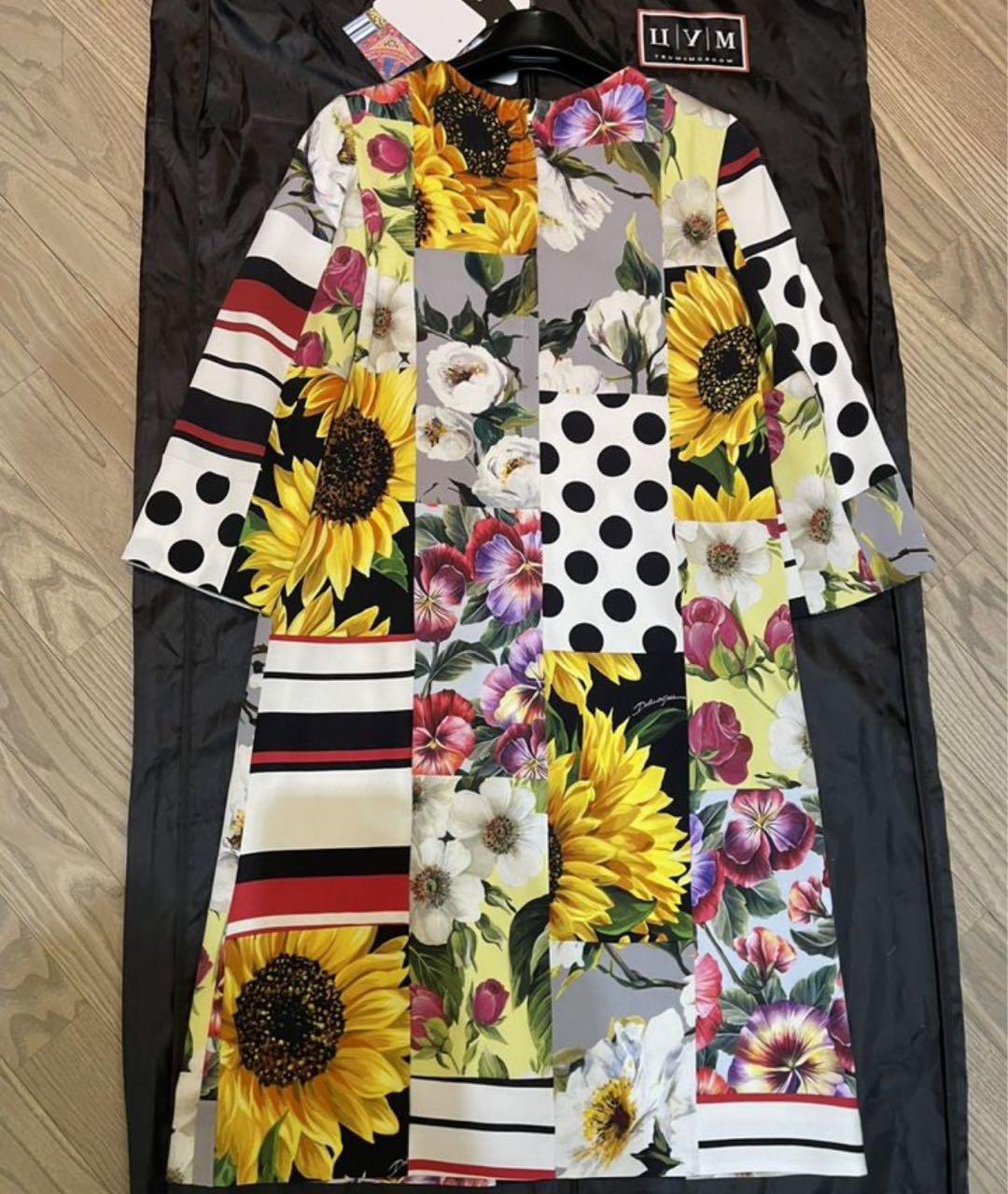 DOLCE&GABBANA Мульти шелковое коктейльное платье, фото 9