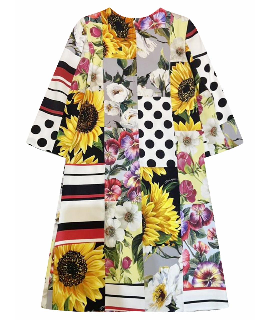 DOLCE&GABBANA Мульти шелковое коктейльное платье, фото 1