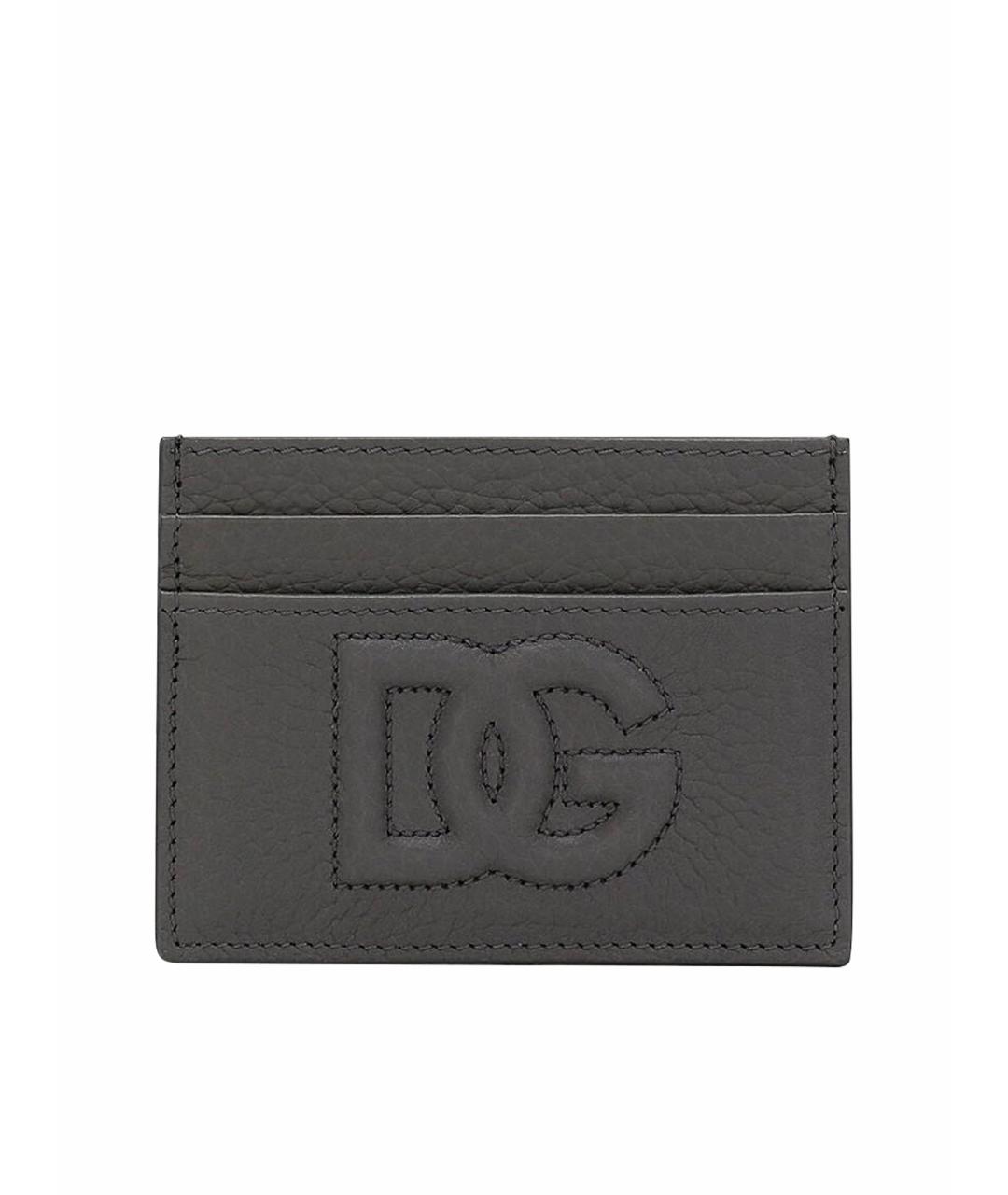 DOLCE&GABBANA Серый кожаный кардхолдер, фото 1
