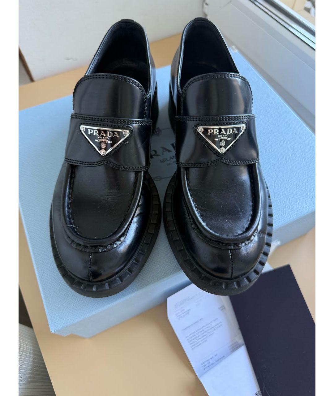 PRADA Черные кожаные лоферы, фото 3