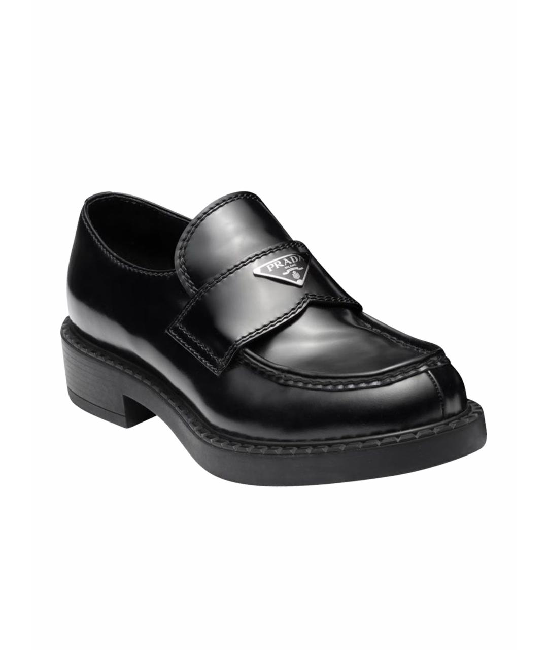 PRADA Черные кожаные лоферы, фото 1