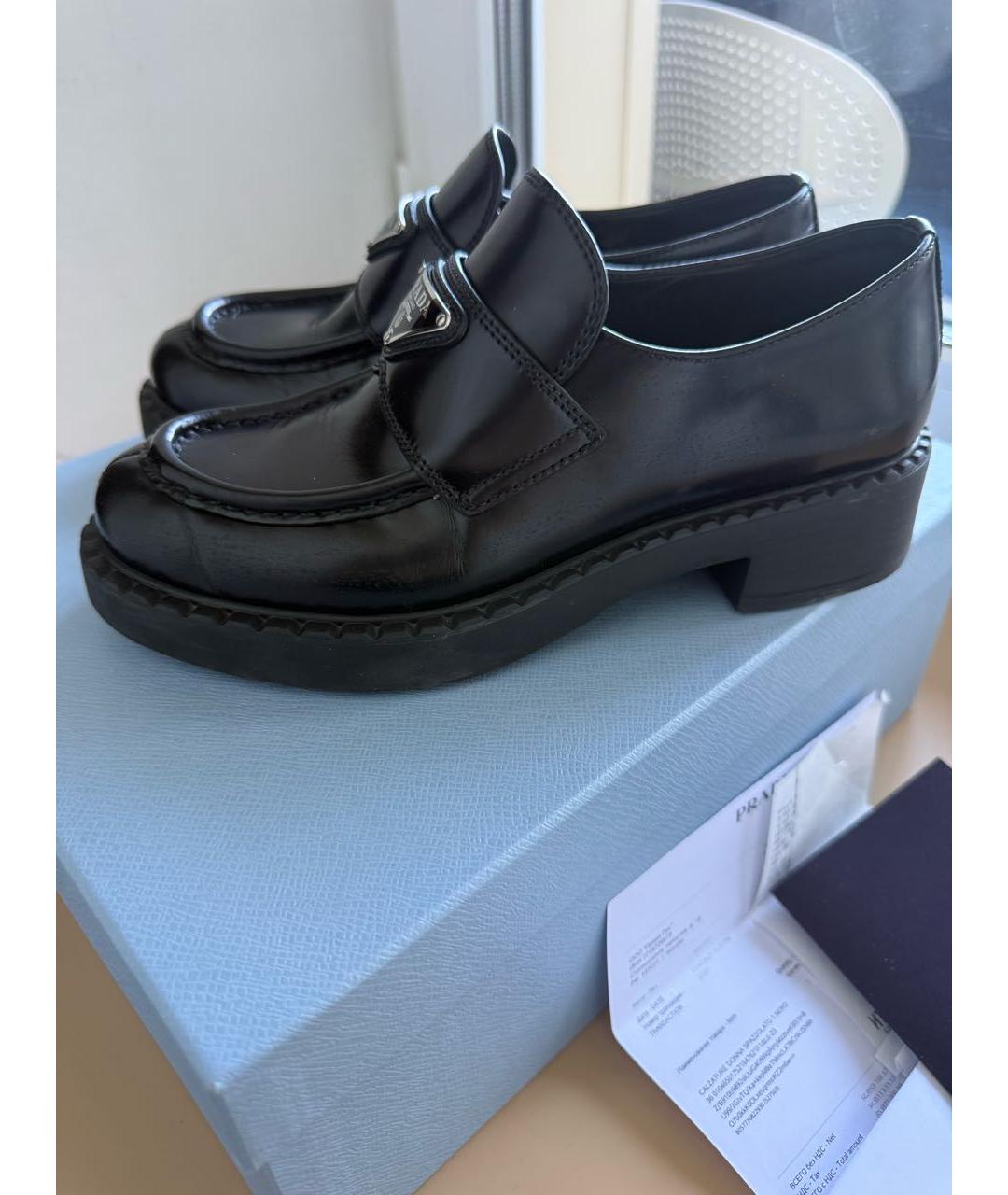 PRADA Черные кожаные лоферы, фото 4