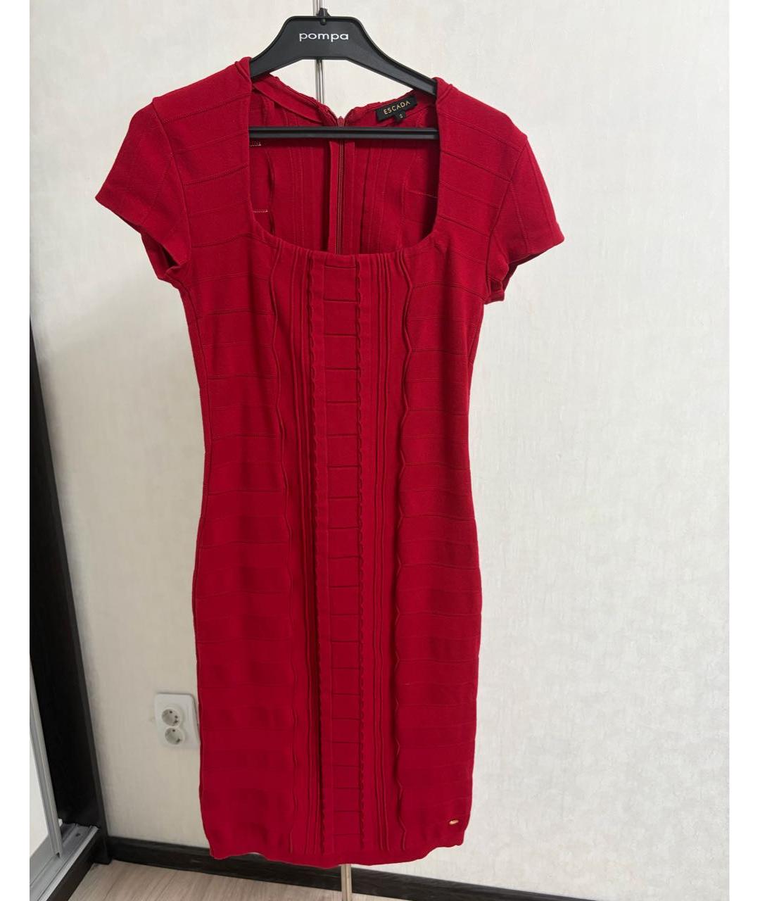 ESCADA Красное вискозное коктейльное платье, фото 9