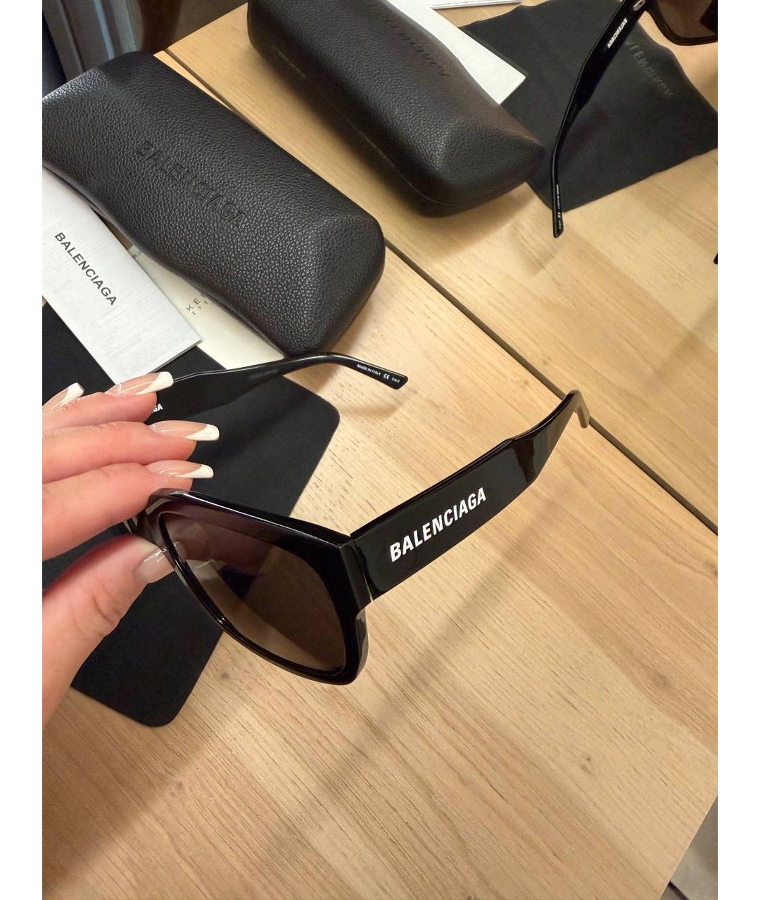 BALENCIAGA Черные пластиковые солнцезащитные очки, фото 2