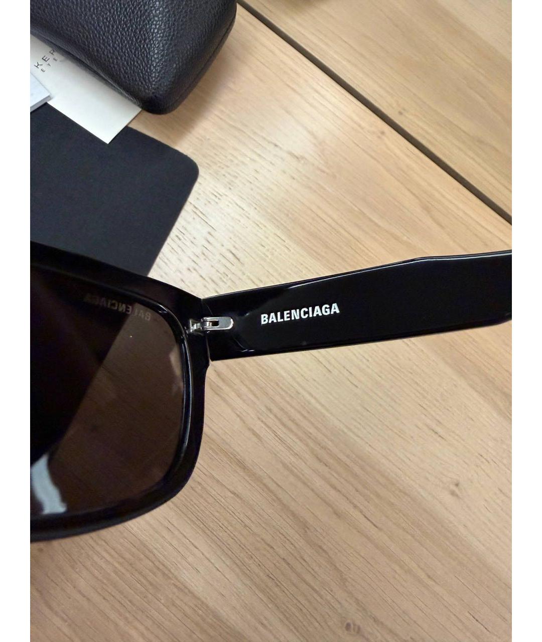 BALENCIAGA Черные пластиковые солнцезащитные очки, фото 6
