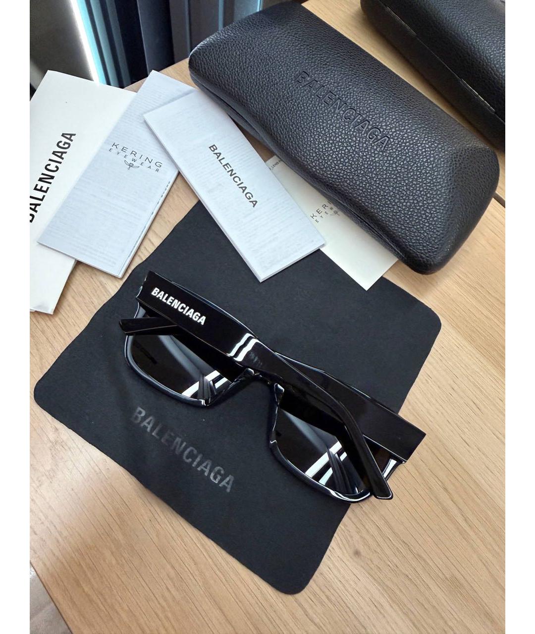 BALENCIAGA Черные пластиковые солнцезащитные очки, фото 3