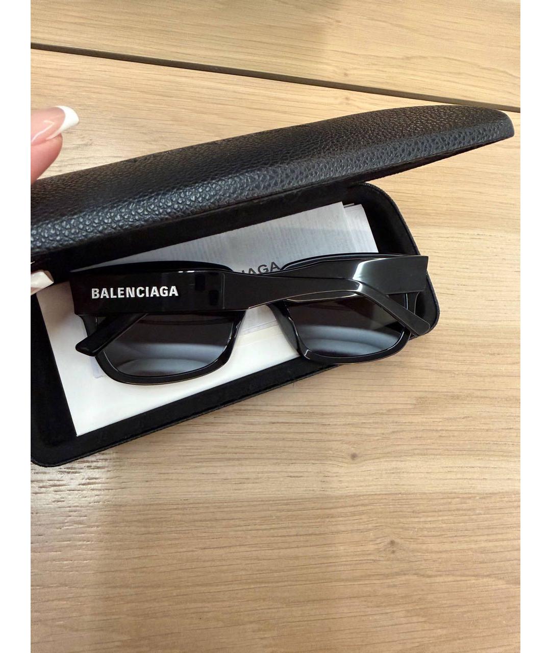 BALENCIAGA Черные пластиковые солнцезащитные очки, фото 4