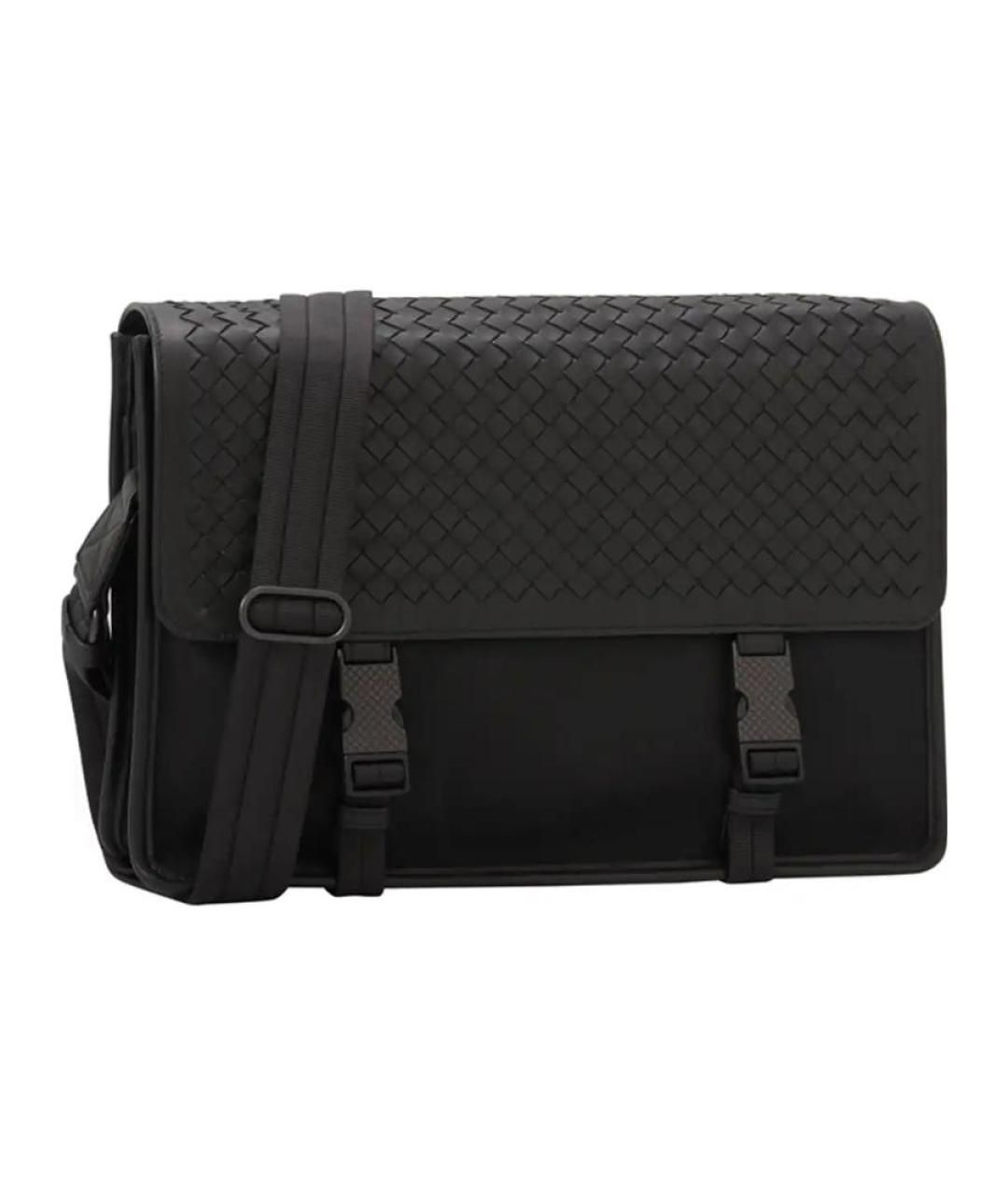 BOTTEGA VENETA Черный нейлоновый портфель, фото 2