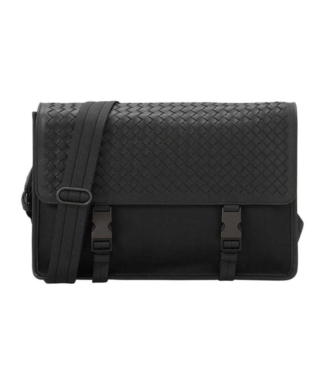 BOTTEGA VENETA Черный нейлоновый портфель, фото 1