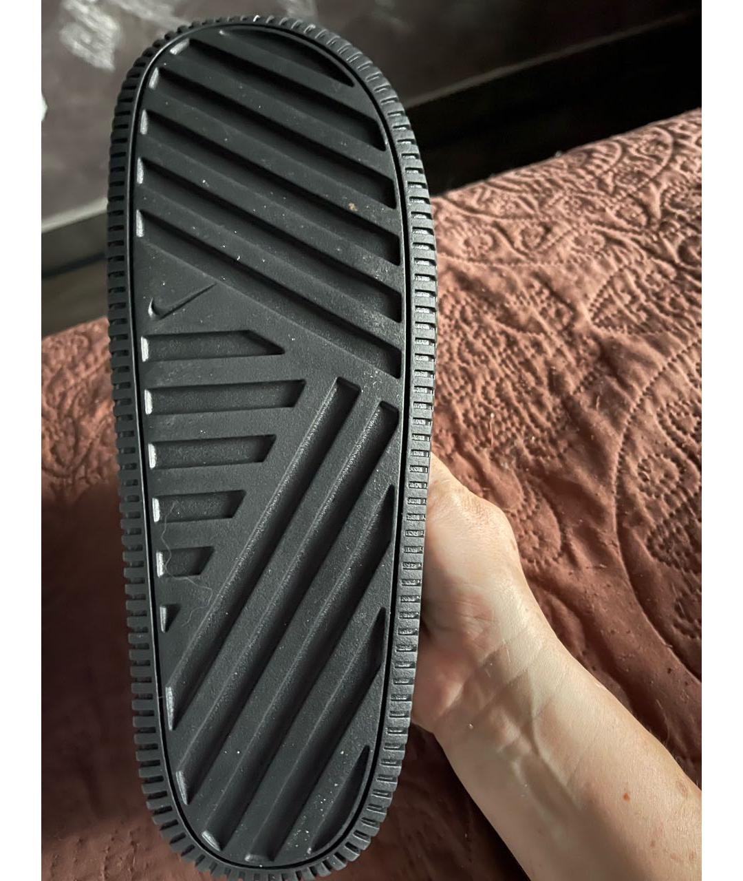 NIKE Черные резиновые шлепанцы, фото 4