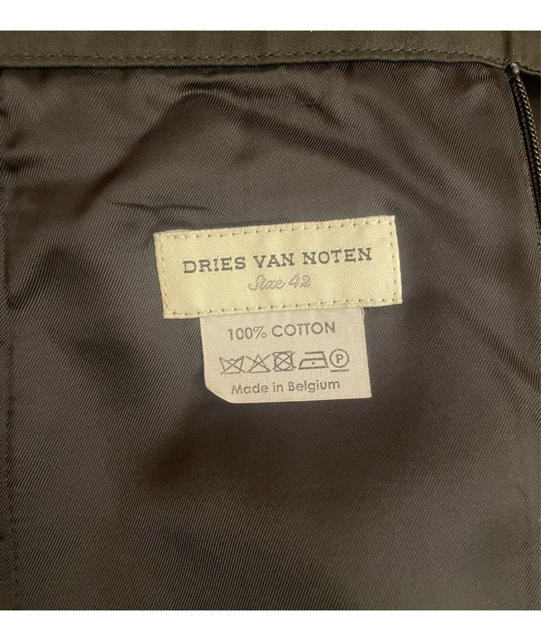 DRIES VAN NOTEN Черная хлопковая юбка миди, фото 3