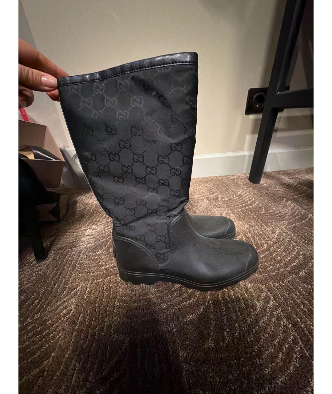 GUCCI Черные резиновые сапоги, фото 5