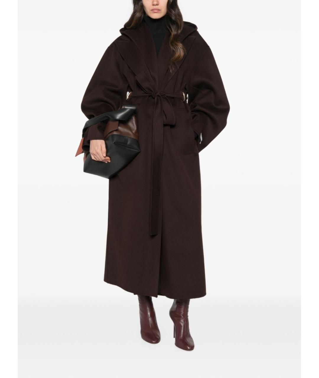 SPORTMAX Коричневое шерстяное пальто, фото 3