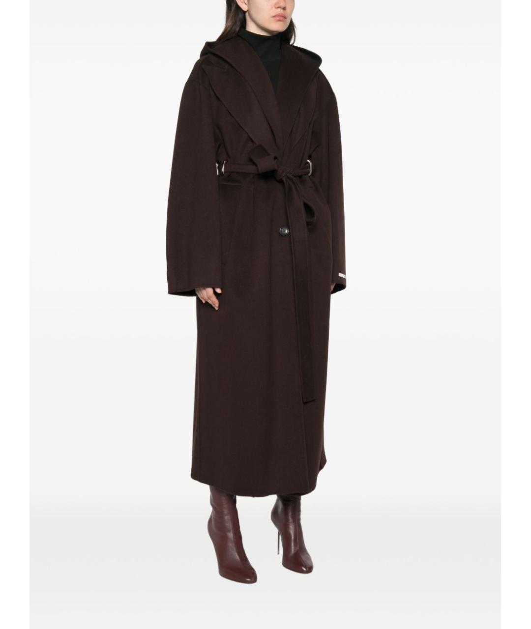 SPORTMAX Коричневое шерстяное пальто, фото 4