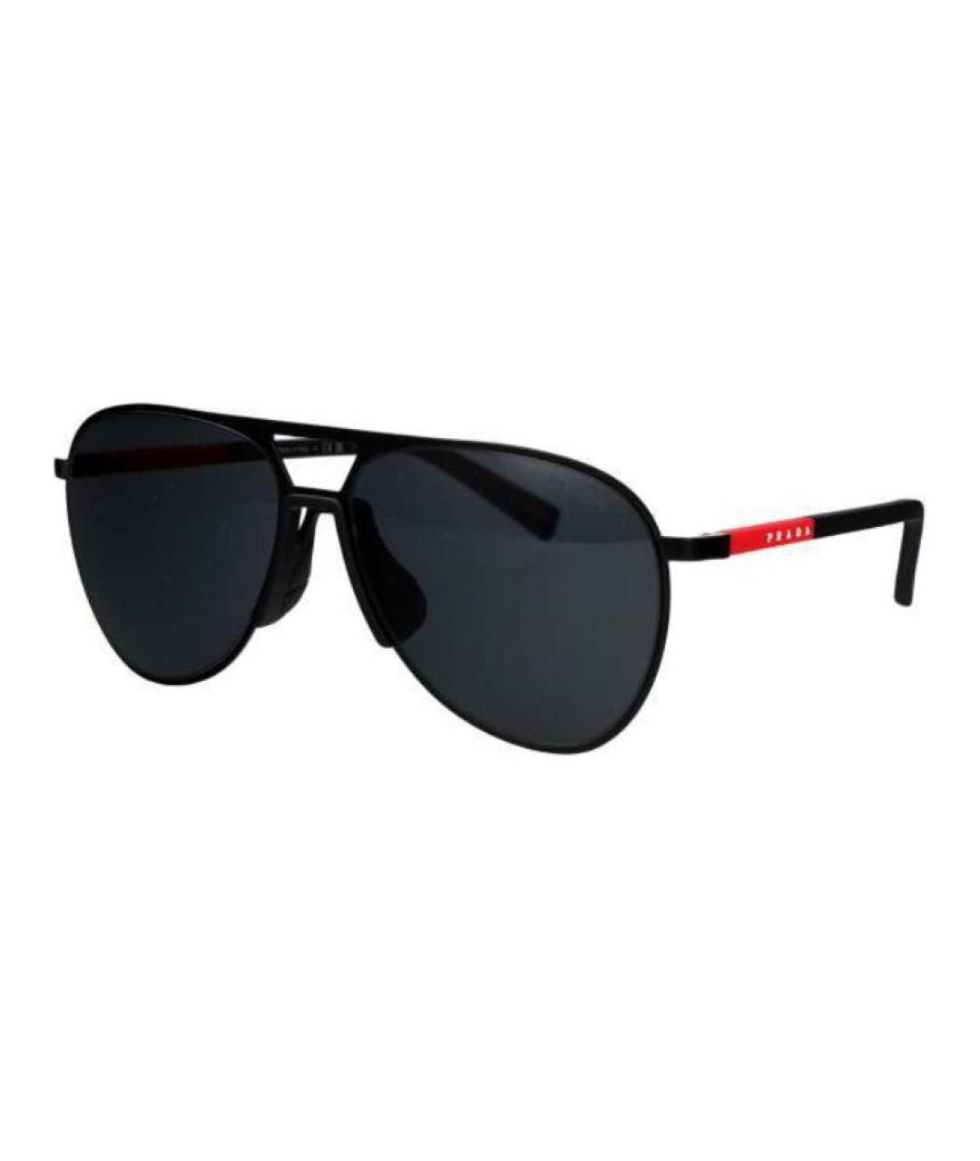 PRADA Черные металлические солнцезащитные очки, фото 1