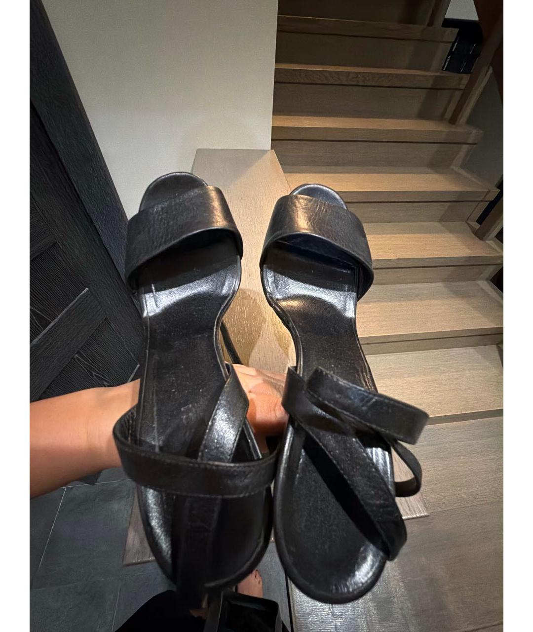 GUCCI Черные кожаные босоножки, фото 3