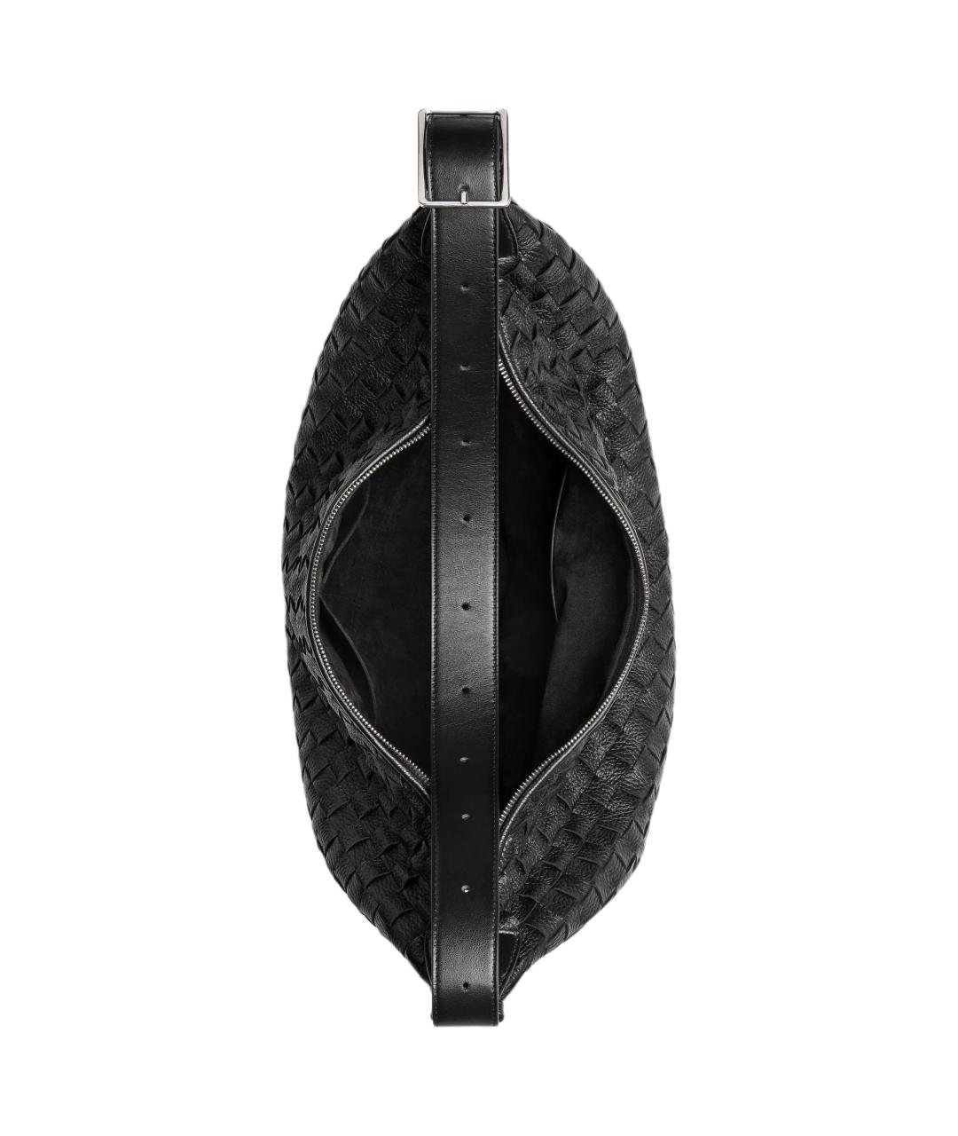 BOTTEGA VENETA Черная кожаная сумка на плечо, фото 3