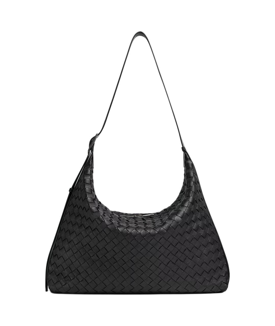 BOTTEGA VENETA Черная кожаная сумка на плечо, фото 1