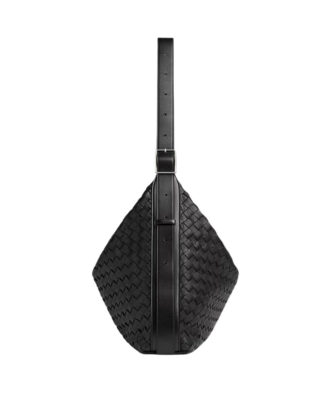 BOTTEGA VENETA Черная кожаная сумка на плечо, фото 2